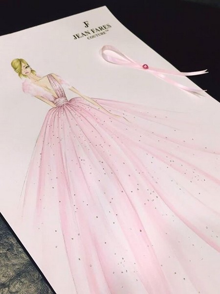 Jean Fares presents to women a beautiful gown in support of Breast Cancer awareness campaign